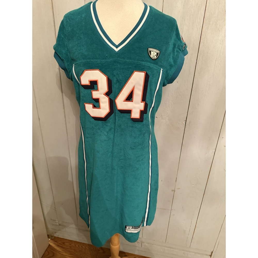 Reebok NFL #34 R Williams Miami Dolphins Green On Field Terry Cloth Dress Size L